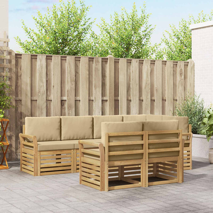Set de canapele de exterior 7 pcs Alb și Bej - WALTI WALTI