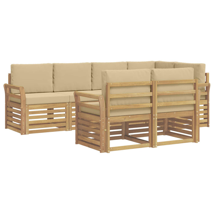 Set de canapele de exterior 7 pcs Alb și Bej - WALTI WALTI