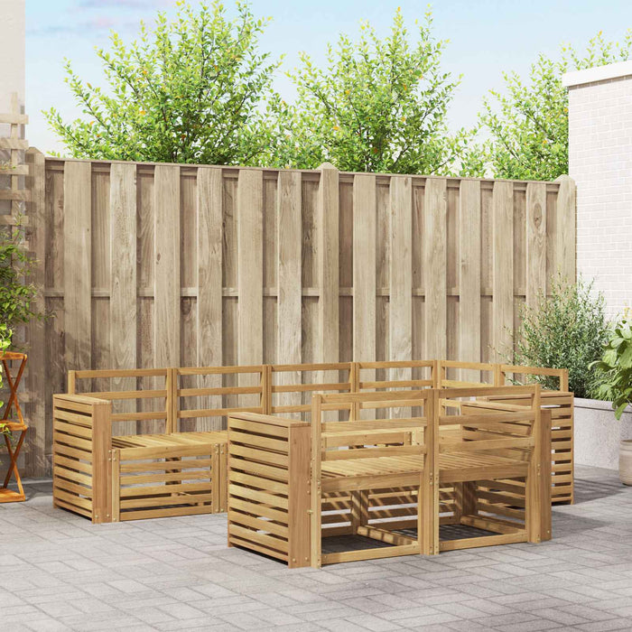 Set de canapele de exterior 7 pcs Alb 251 x 132,5 x 73 cm WALTI