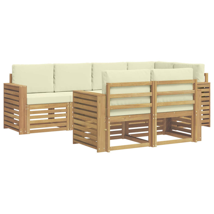 Set de canapele de exterior 7 pcs Alb și crem - WALTI WALTI