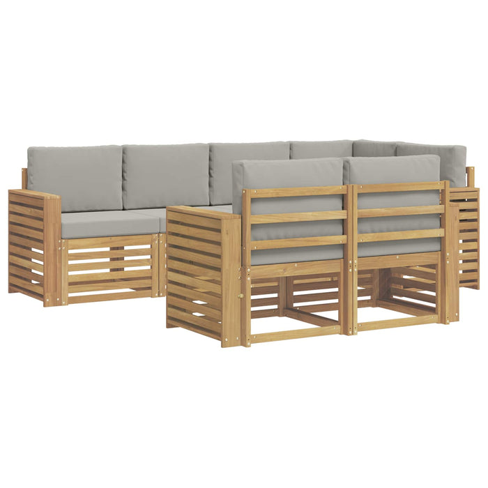 Set de canapele de exterior 7 pcs Alb și gri deschis WALTI
