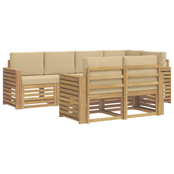 Set de canapele de exterior 7 pcs Alb și Bej - WALTI WALTI