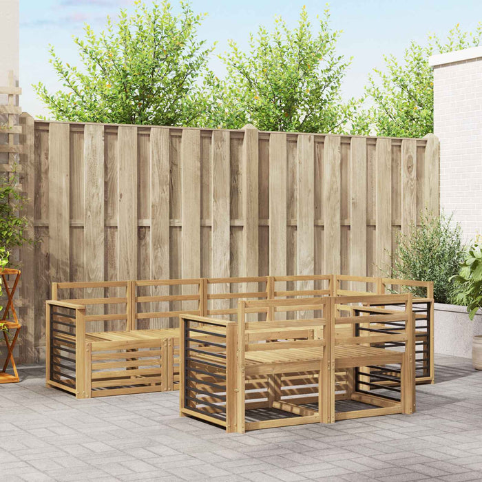 Set de canapele de exterior 7 pcs Alb 247 x 128,5 x 73 cm WALTI