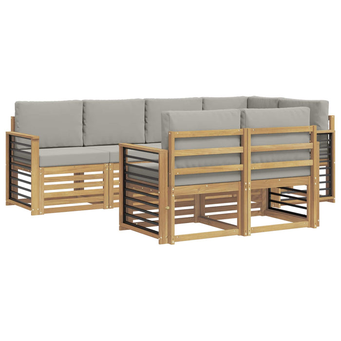 Set de canapele de exterior 7 pcs Alb și gri deschis WALTI