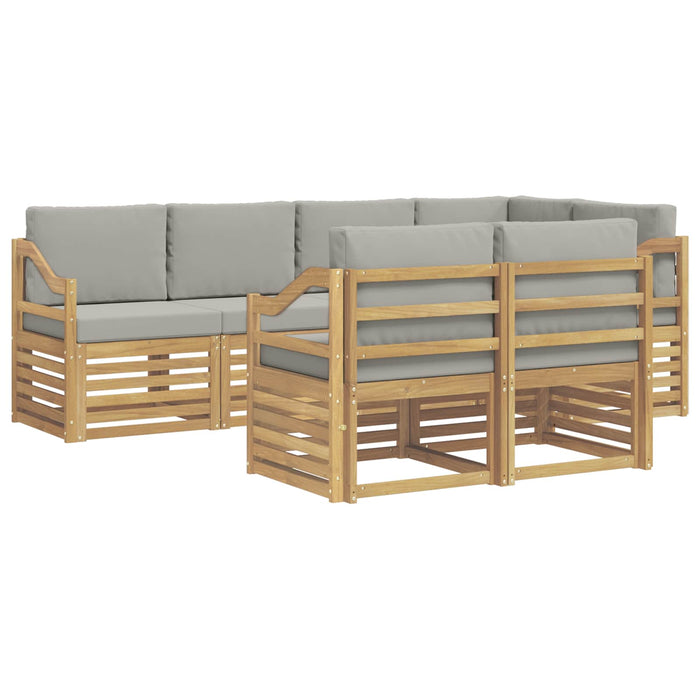 Set de canapele de exterior 7 pcs Alb și gri deschis WALTI