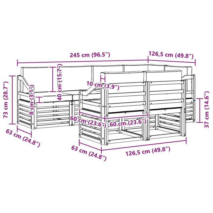 Set de canapele de exterior 7 pcs Alb și antracit WALTI