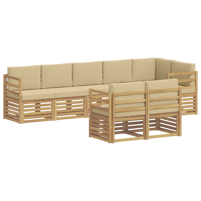 Set de canapele de exterior 8 pcs Alb și Bej WALTI