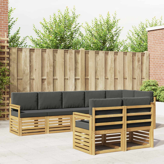 Set de canapele de exterior 8 pcs Alb și antracit WALTI