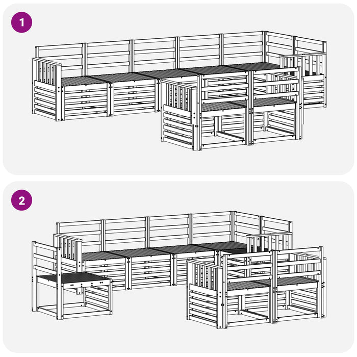 Set de canapele de exterior 8 pcs Alb 306 x 128,5 x 73 cm WALTI