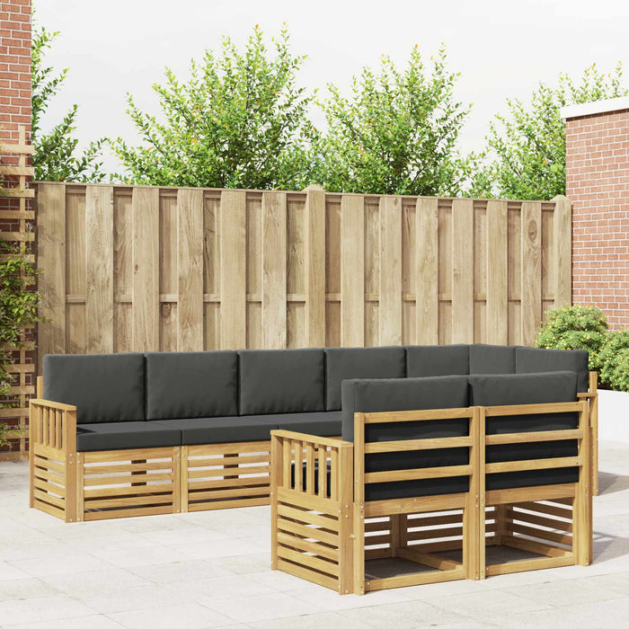 Set de canapele de exterior 8 pcs Alb și antracit WALTI