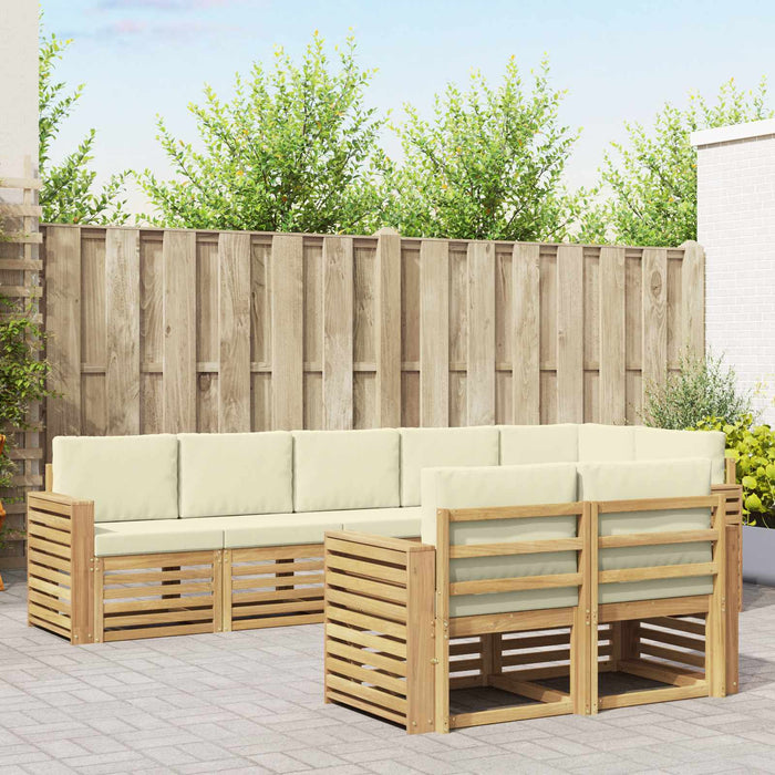 Set de canapele de exterior 8 pcs Alb și crem - WALTI WALTI