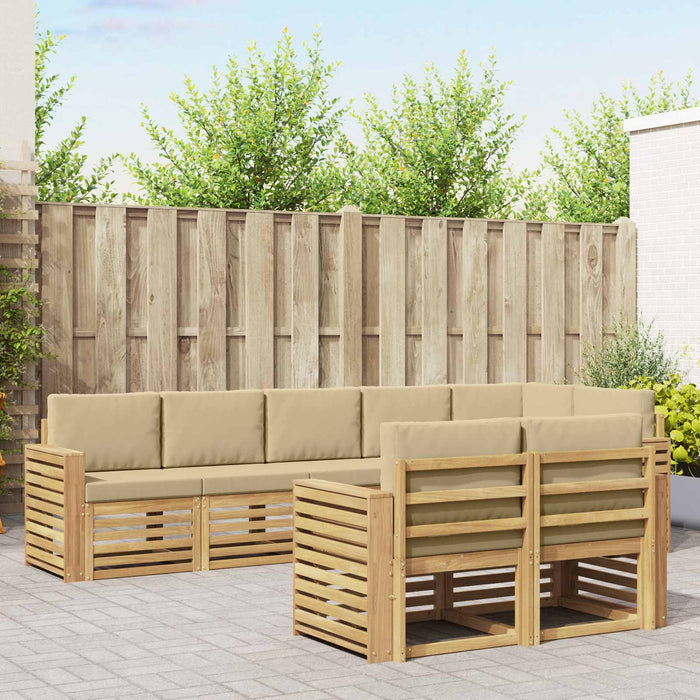 Set de canapele de exterior 8 pcs Alb și Bej - WALTI WALTI