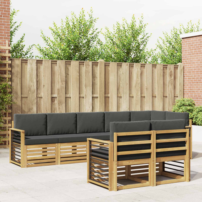Set de canapele de exterior 8 pcs Alb și antracit WALTI