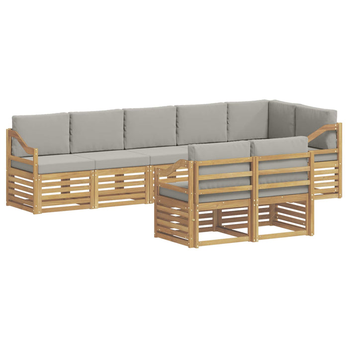 Set de canapele de exterior 8 pcs Alb și gri deschis WALTI