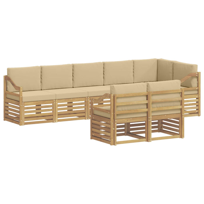 Set de canapele de exterior 8 pcs Alb și Bej WALTI