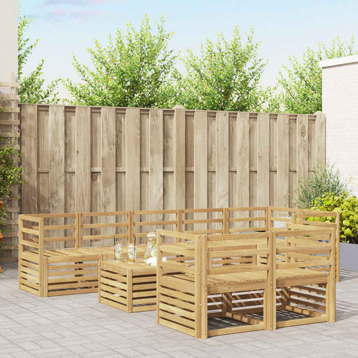 Set de canapele de exterior 9 pcs Alb 59 x 59 x 37 cm WALTI