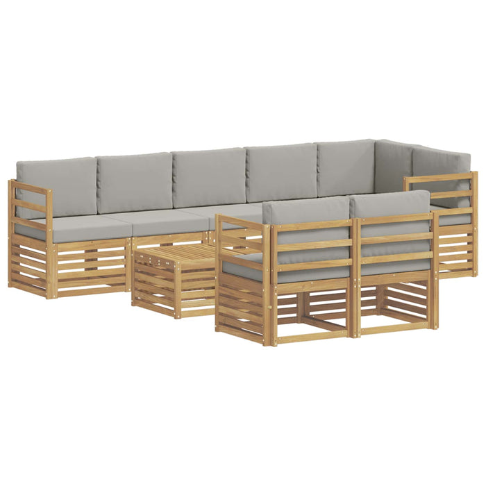 Set de canapele de exterior 9 pcs Alb și gri deschis WALTI