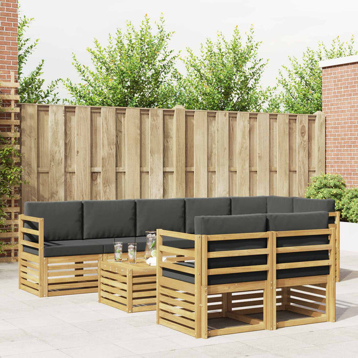 Set de canapele de exterior 8 pcs Alb și antracit WALTI