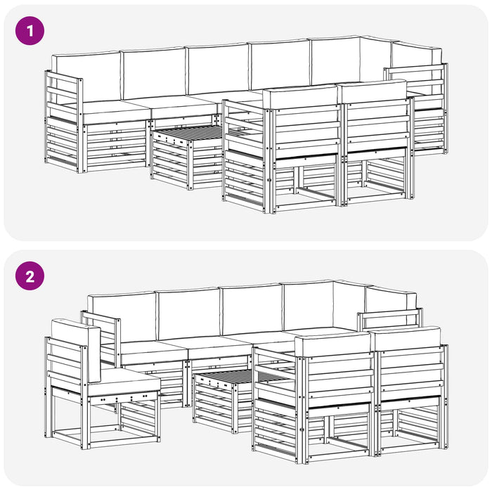 Set de canapele de exterior 8 pcs Alb și antracit WALTI