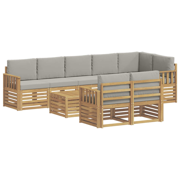 Set de canapele de exterior 8 pcs Alb și gri deschis WALTI