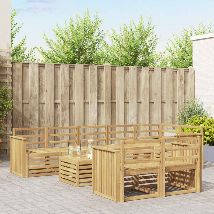 Set de canapele de exterior 9 pcs Alb 59 x 59 x 37 cm WALTI