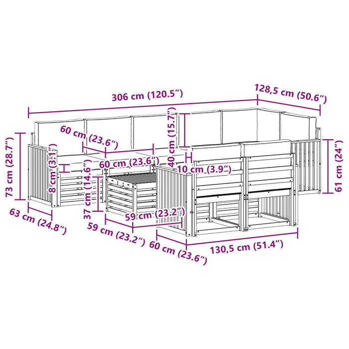 Set de canapele de exterior 9 pcs Alb și antracit WALTI