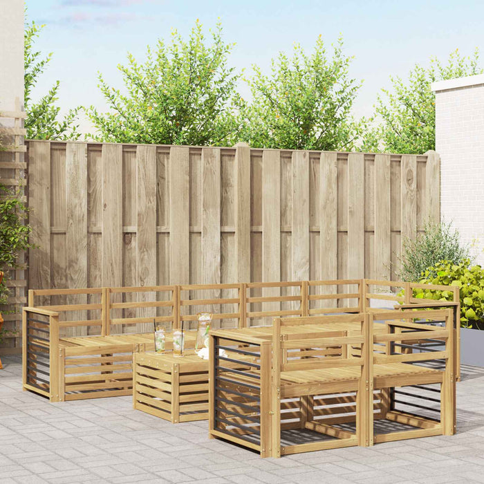 Set de canapele de exterior 9 pcs Alb 59 x 59 x 37 cm WALTI