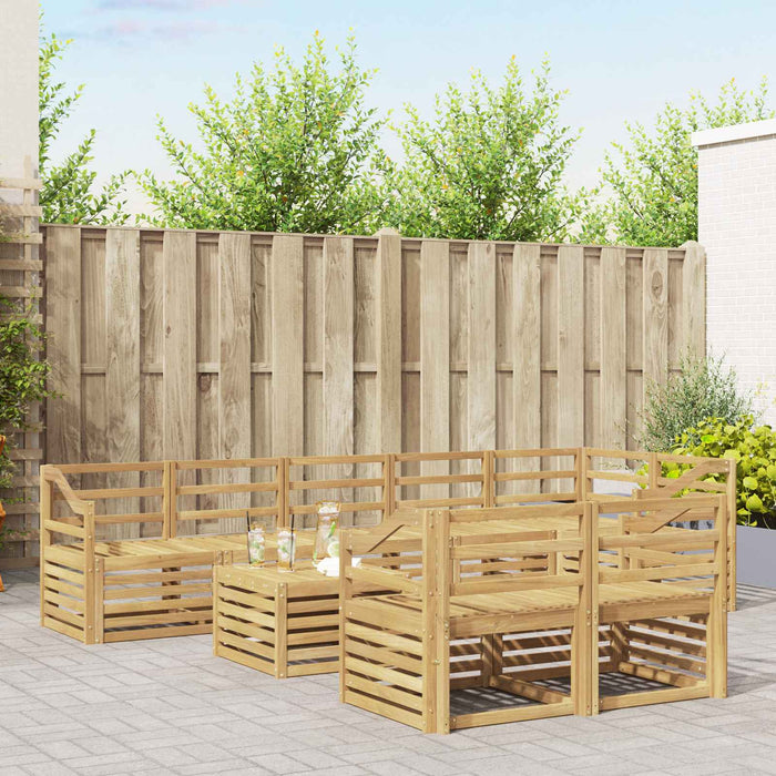 Set de canapele de exterior 9 pcs Alb 59 x 59 x 37 cm WALTI