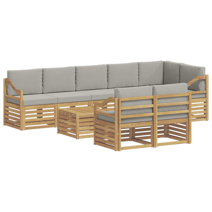 Set de canapele de exterior 9 pcs Alb și gri deschis WALTI