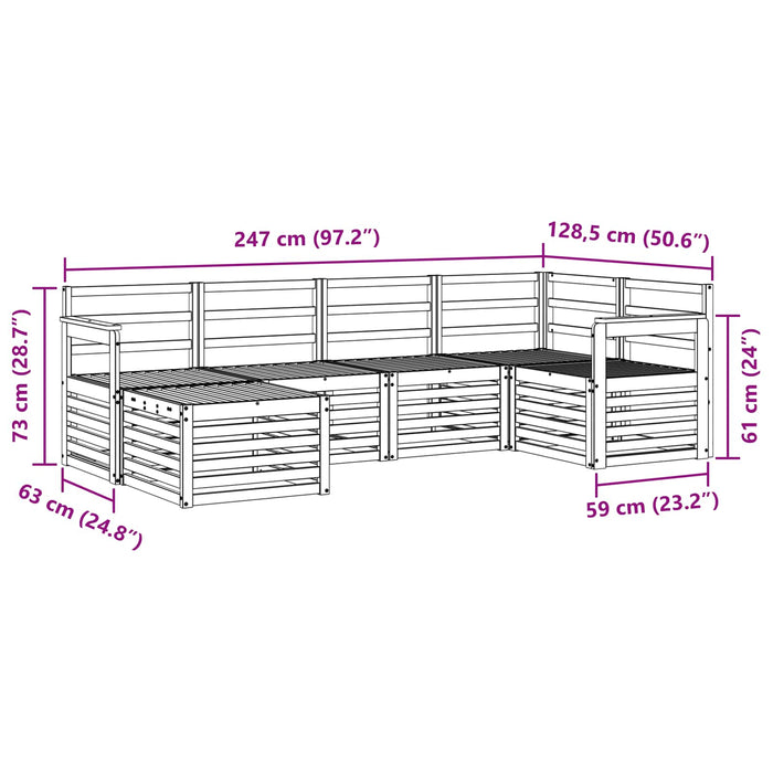 Set de canapele de exterior 6 pcs Alb Poliester WALTI