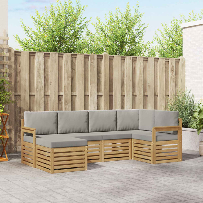 Set de canapele de exterior 6 pcs Alb și gri deschis WALTI