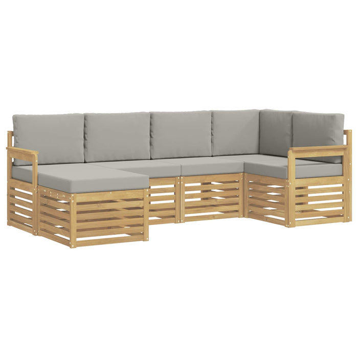 Set de canapele de exterior 6 pcs Alb și gri deschis WALTI