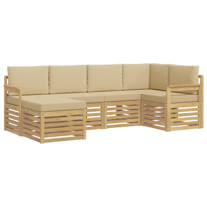 Set de canapele de exterior 6 pcs Alb și Bej WALTI