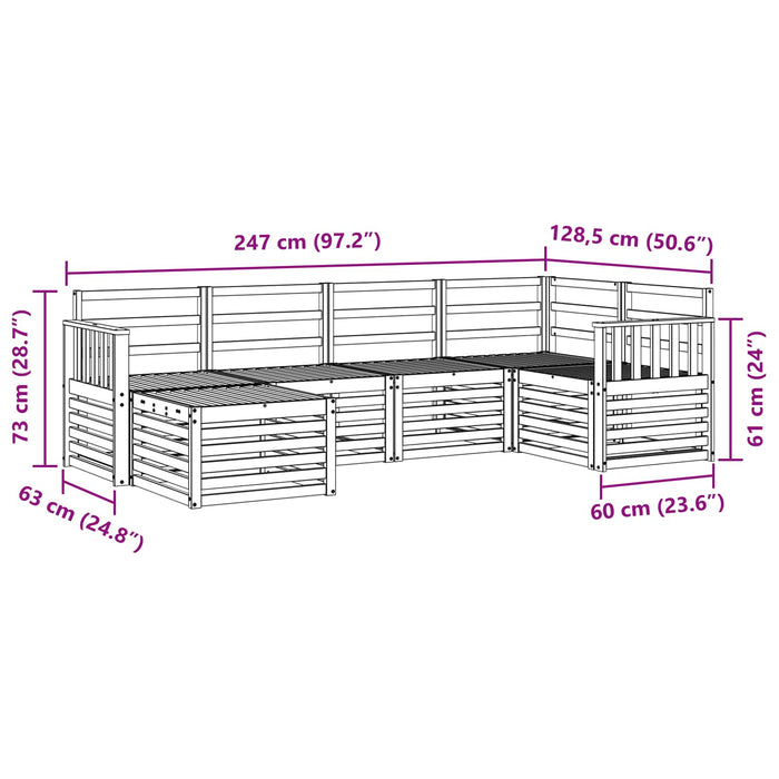 Set de canapele de exterior 6 pcs Alb Poliester WALTI