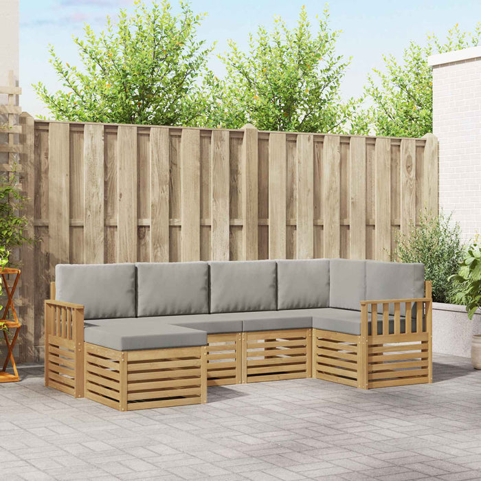 Set de canapele de exterior 6 pcs Alb și gri deschis WALTI