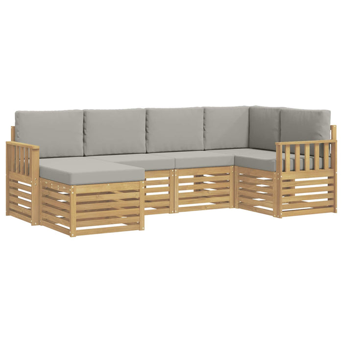 Set de canapele de exterior 6 pcs Alb și gri deschis WALTI