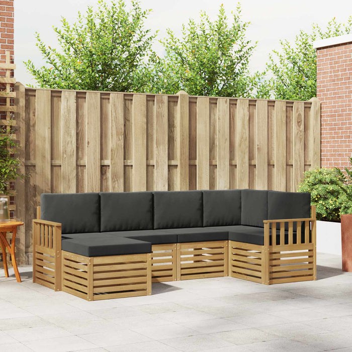 Set de canapele de exterior 6 pcs Alb și antracit Poliester WALTI