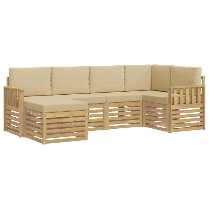 Set de canapele de exterior 6 pcs Alb și Bej WALTI