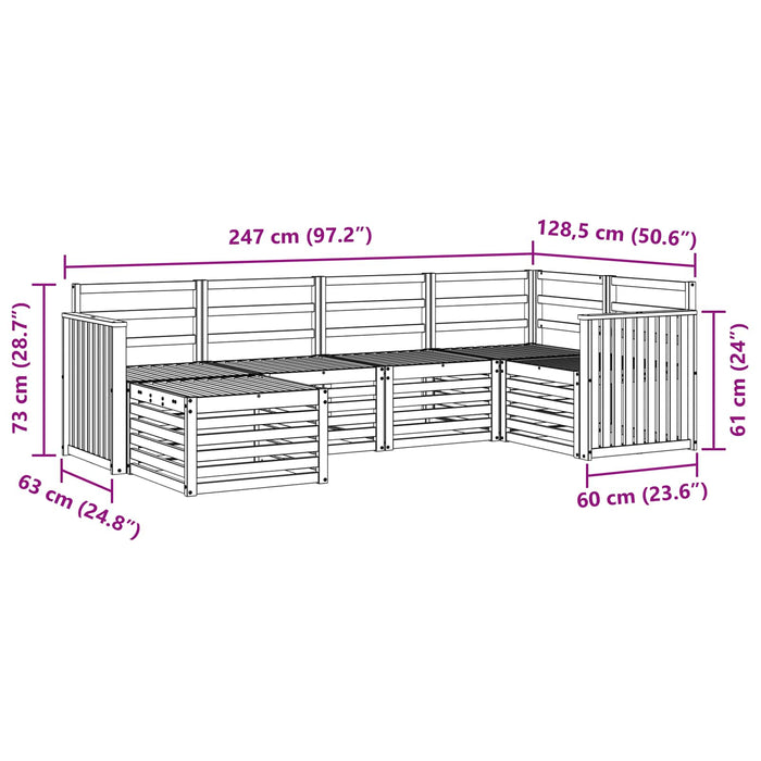 Set de canapele de exterior 6 pcs Alb Poliester WALTI