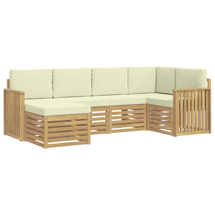 Set de canapele de exterior 6 pcs Alb și crem Poliester WALTI