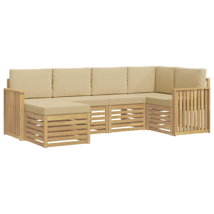Set de canapele de exterior 6 pcs Alb și Bej Poliester WALTI