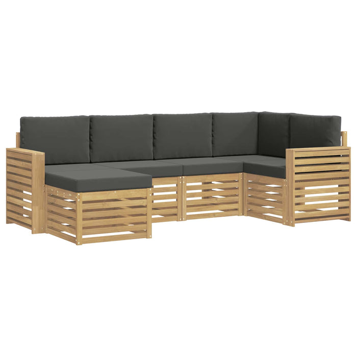 Set de canapele de exterior 6 pcs Alb și antracit Poliester WALTI