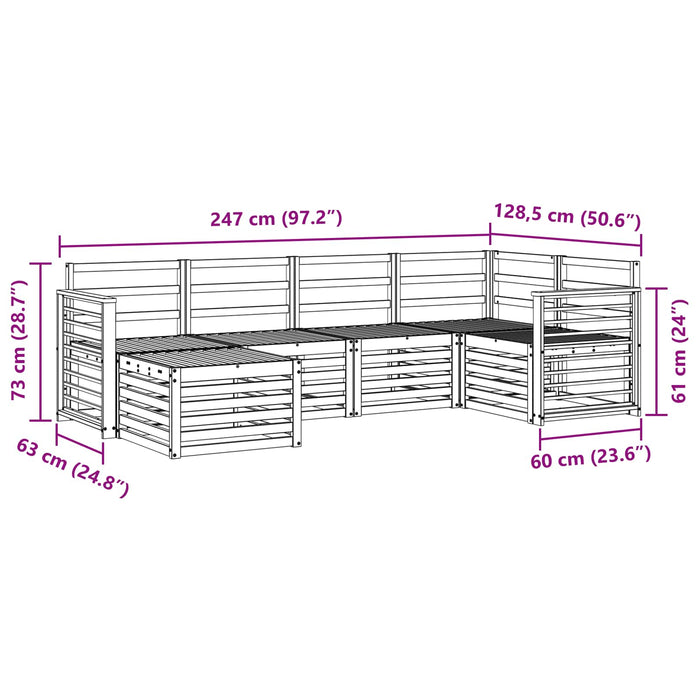 Set de canapele de exterior 6 pcs Alb Poliester WALTI