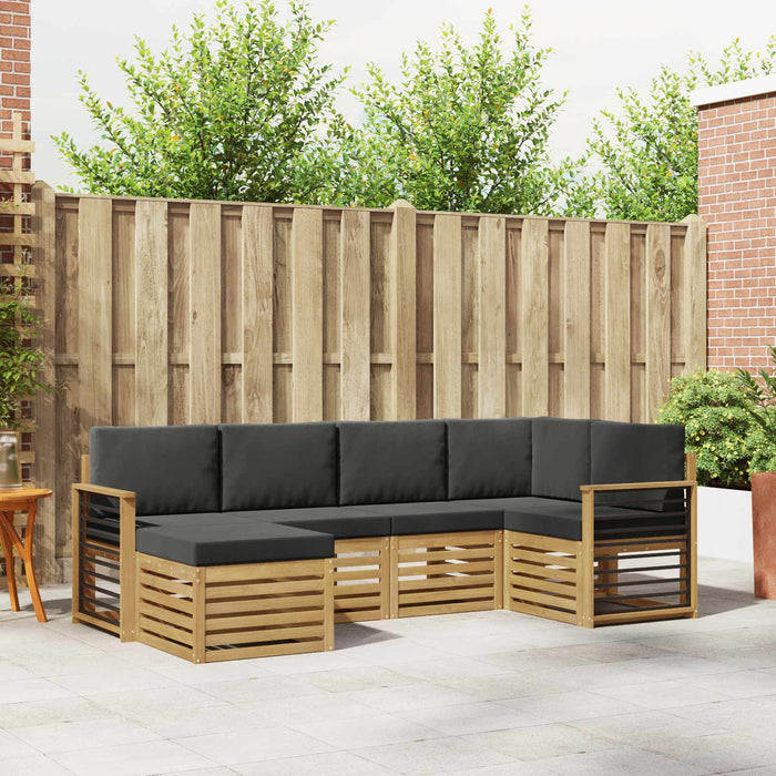 Set de canapele de exterior 6 pcs Alb și antracit Poliester WALTI