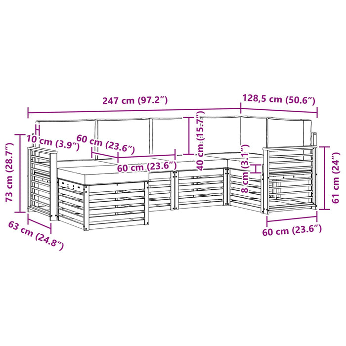 Set de canapele de exterior 6 pcs Alb și antracit Poliester WALTI