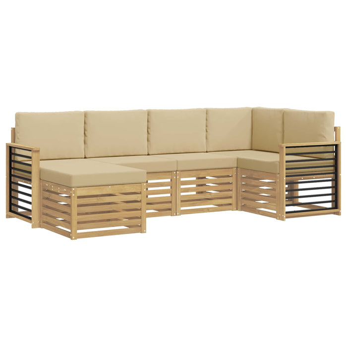 Set de canapele de exterior 6 pcs Alb și Bej Poliester WALTI