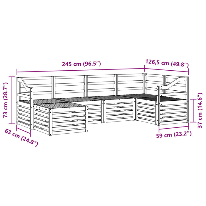Set de canapele de exterior 6 pcs Alb Poliester WALTI