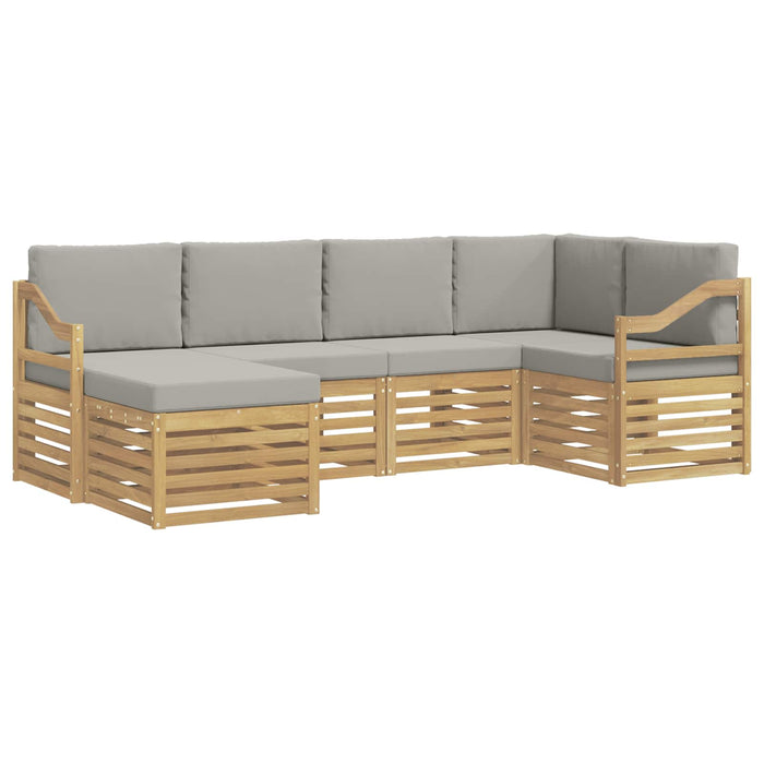 Set de canapele de exterior 6 pcs Alb și gri deschis Poliester WALTI