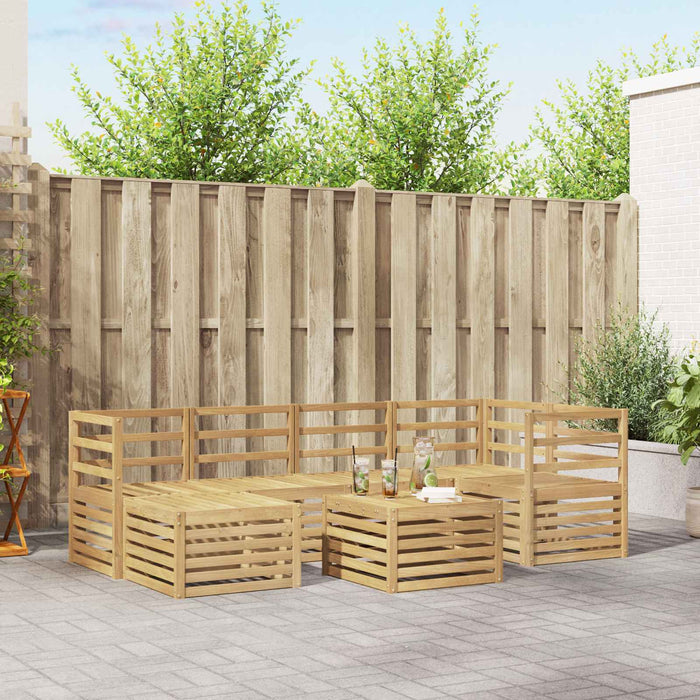 Set de canapele de exterior 7 pcs Alb Poliester WALTI