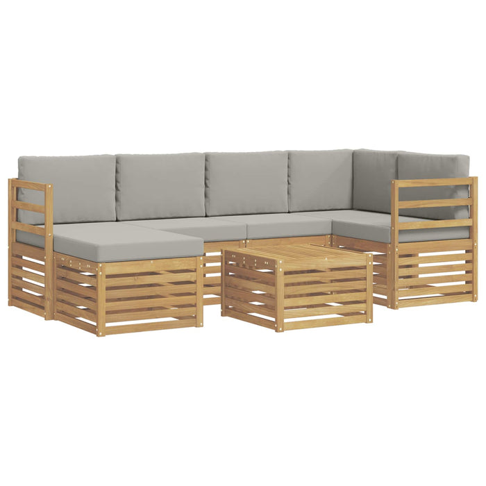 Set de canapele de exterior 7 pcs Alb și gri deschis Poliester WALTI